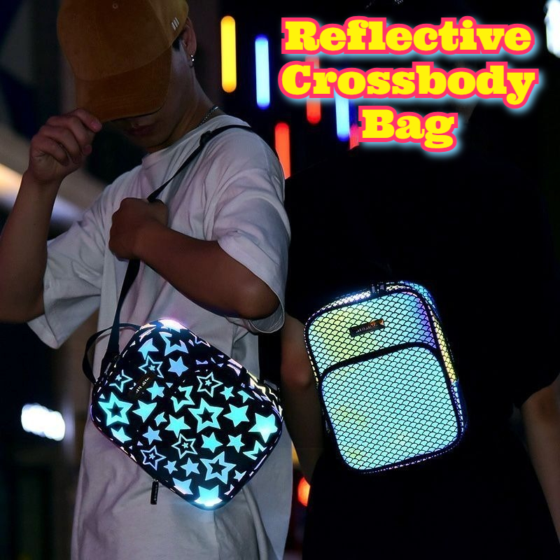 Cycling Commuter Backpack - Bolso cruzado reflectante multiusos para deportes,