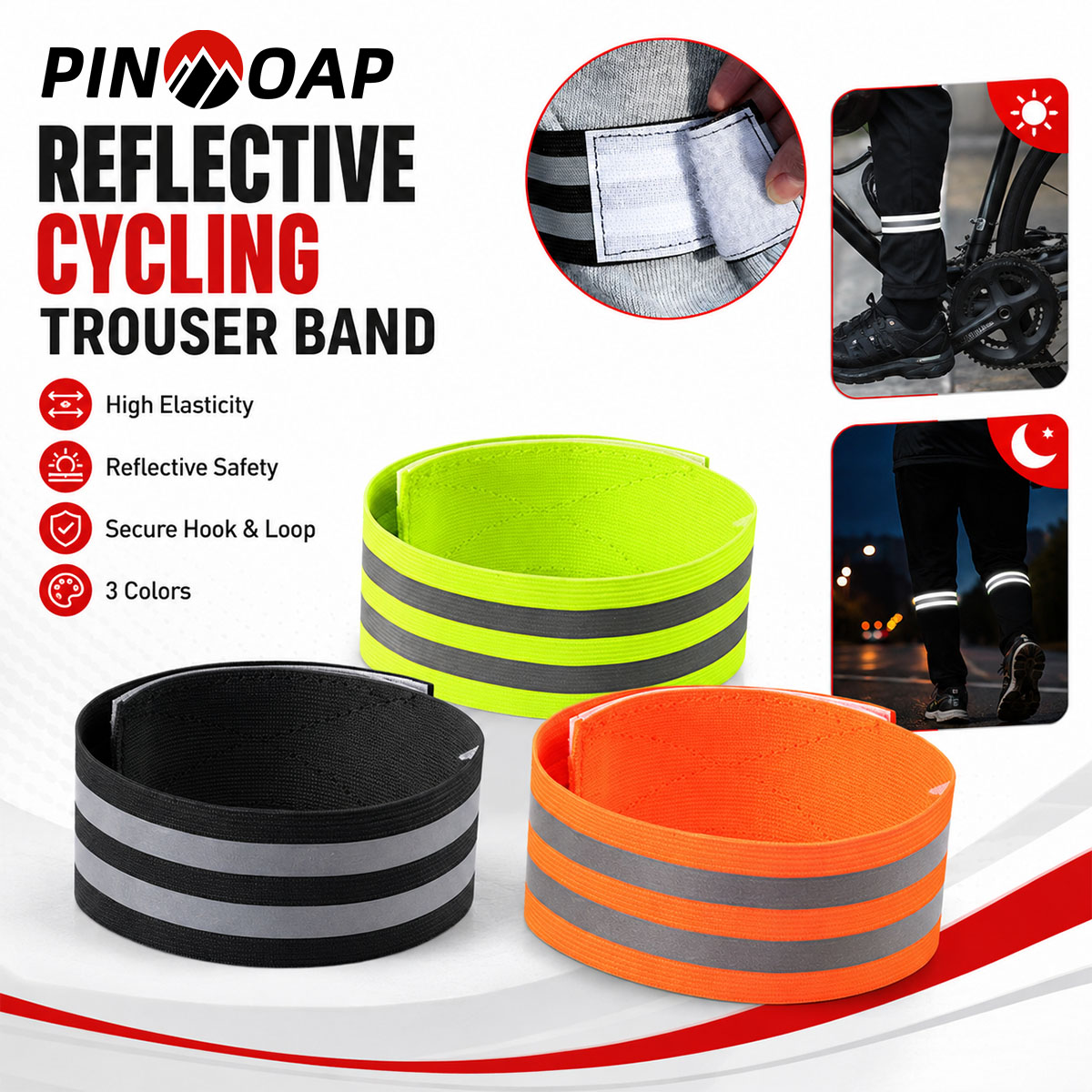Cycling Commuter Trousers - PINMOAP 1/2PCS Correa Reflectante para Pantalones