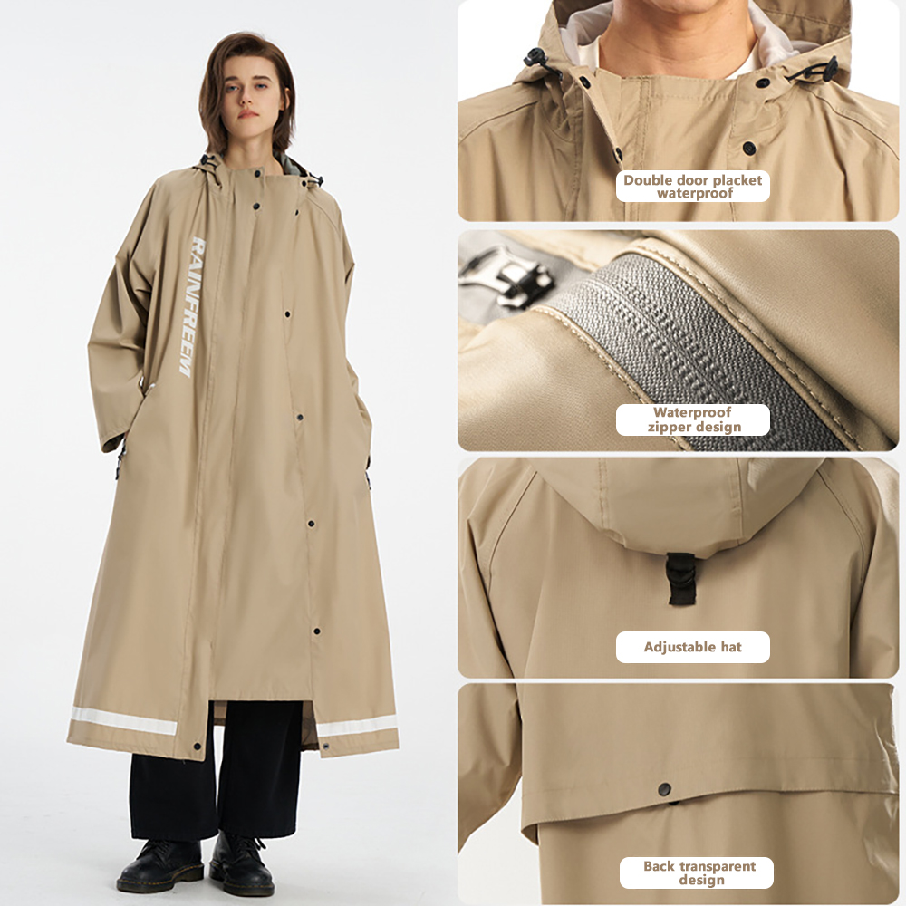 Poncho Impermeable Largo para  - Cycling Rain Jacket Commute reseña y precio